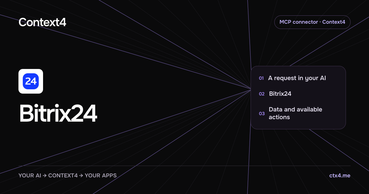 Context4: Bitrix24 MCP connector, an AI request and available actions