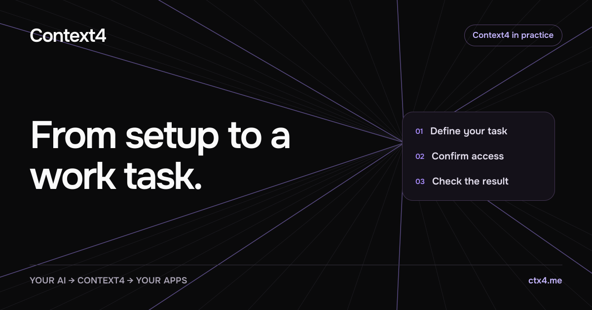 From connection to a business task